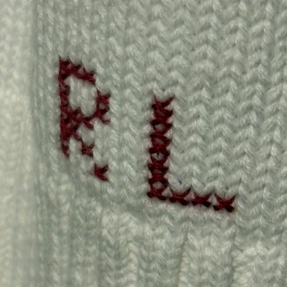 Polo Ralph Lauren Women's Bear Sweater White Sz L fancy trendy modern warm $440 - Picture 8 of 10
